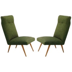 Pair of Midcentury Chairs Guariche Style French Upholstered, 1950s