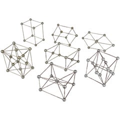 Vintage Set of Seven Different Scientific Crystal Molecular Models from the 1950s