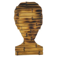 Abstract Human Face Sculpture in Bambou