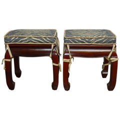 Pair of Chinese Rosewood Ming Style Foot Stools