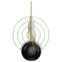 Aeneas Black Brass Light by Iacoli & McAllister, Handmade in USA