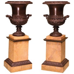 Antique Early 19th century bronze campana-shaped urns