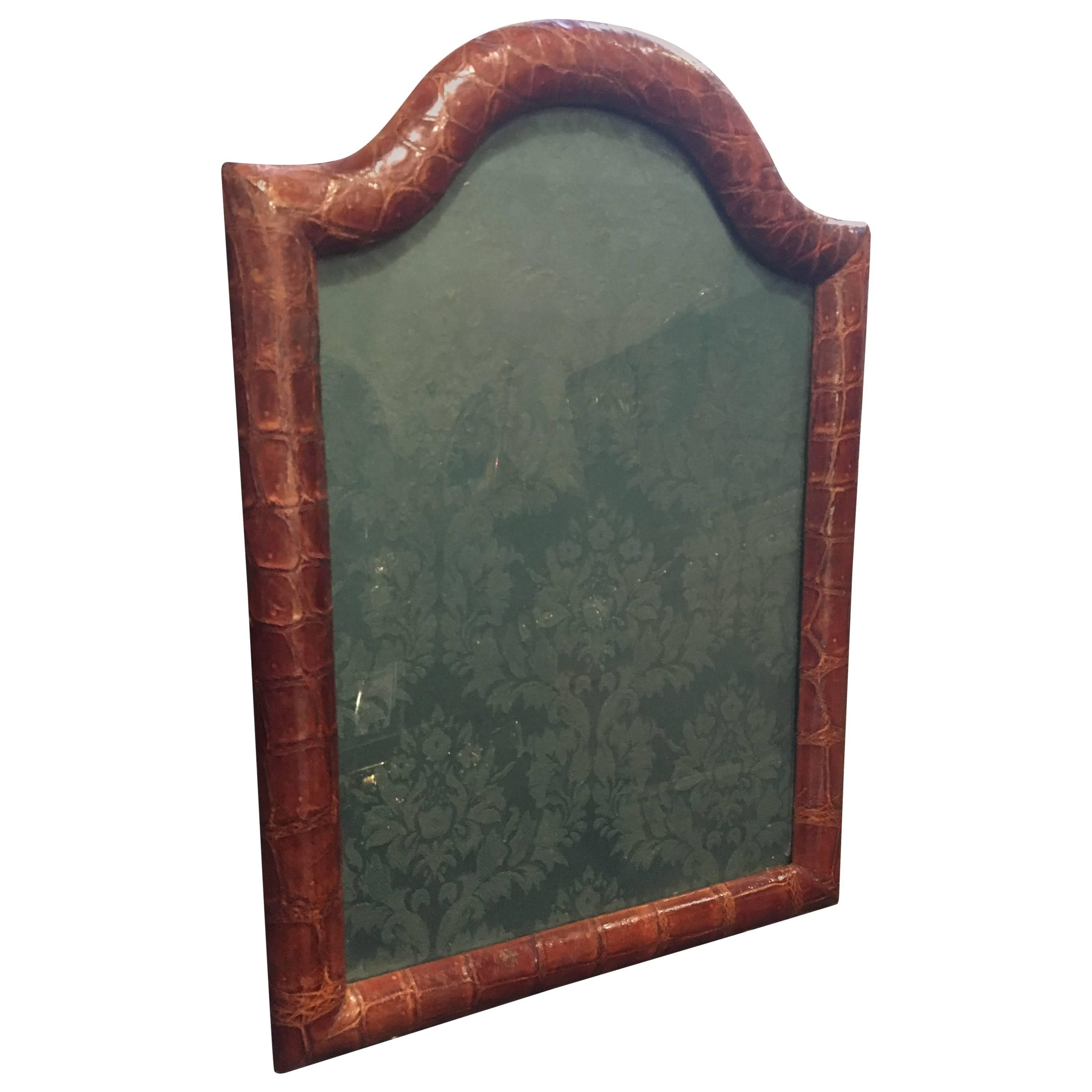 Large Edwardian Dome Topped Crocodile Skin Photograph Frame by Asprey & Co For Sale