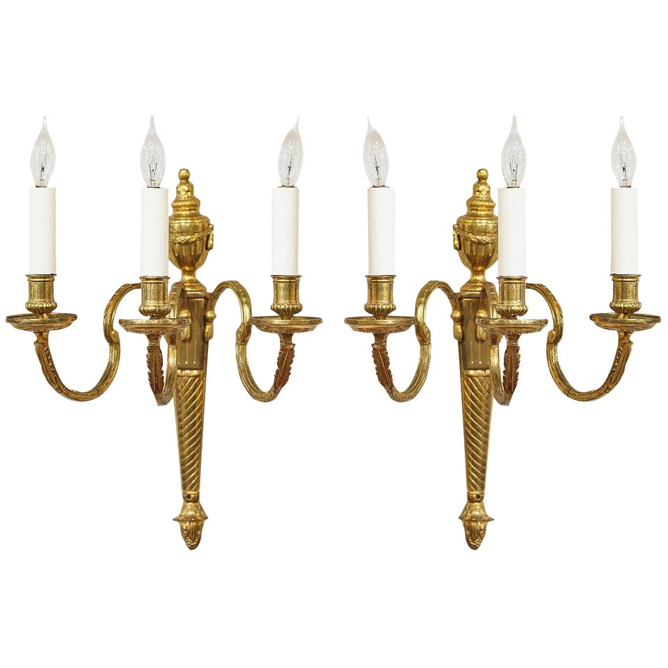 Coppia di lampade da parete o sconsigliate in stile Adam dall'Inghilterra