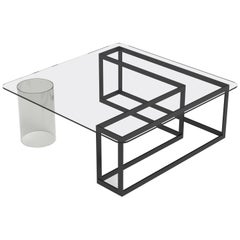 Contemporary Nunki Square Coffee Table with Black powder coated aluminium base