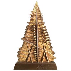 Arnaldo Pomodoro, Scultura Piramide in bronzo con patina d'oro