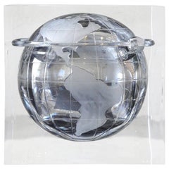 Lucite Globe Ice Bucket / Candy Dish