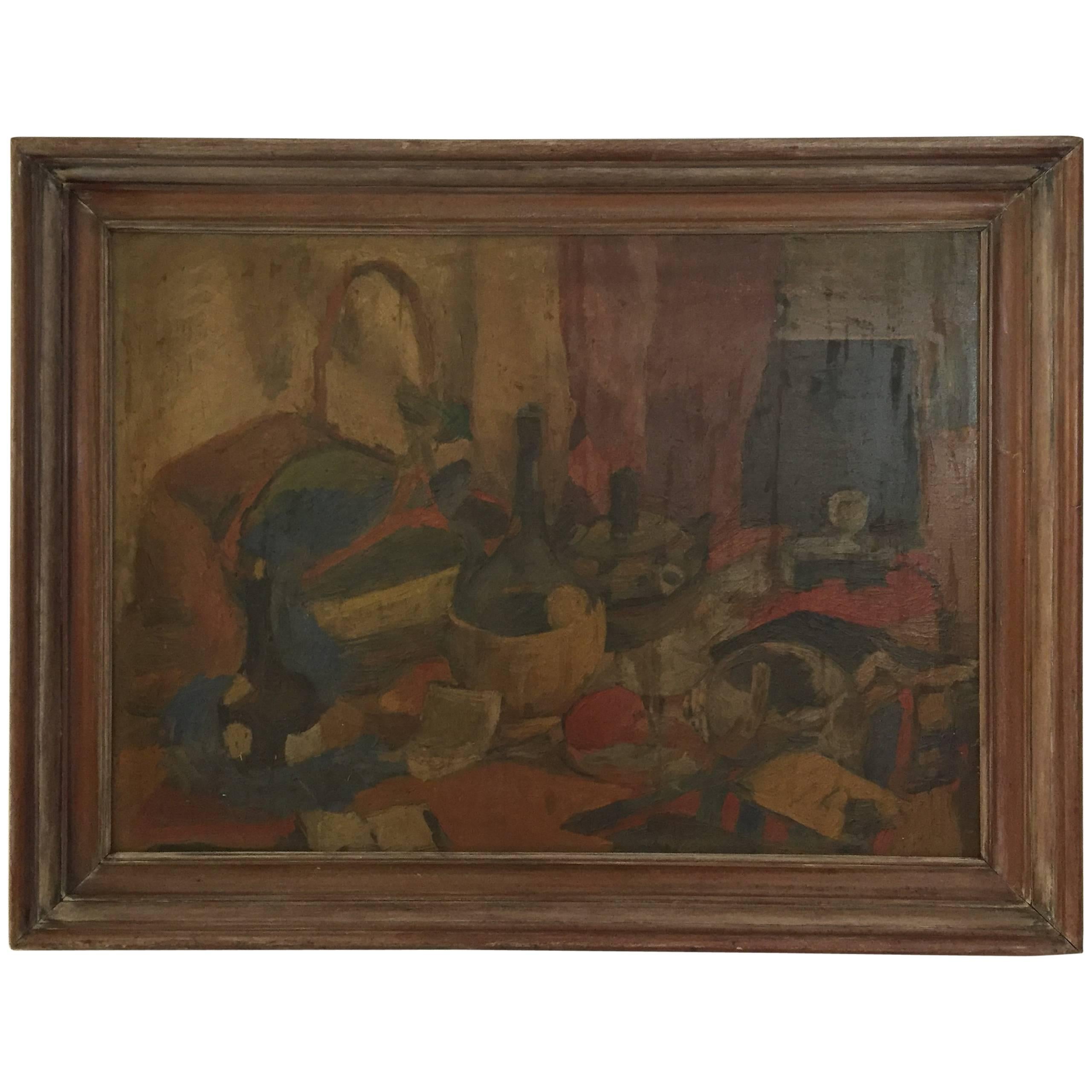 H.C. Meyer Oil on Canvas Still Life Painting, 1941