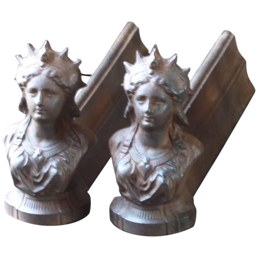 French 
Marianne
 Andirons or Firedogs