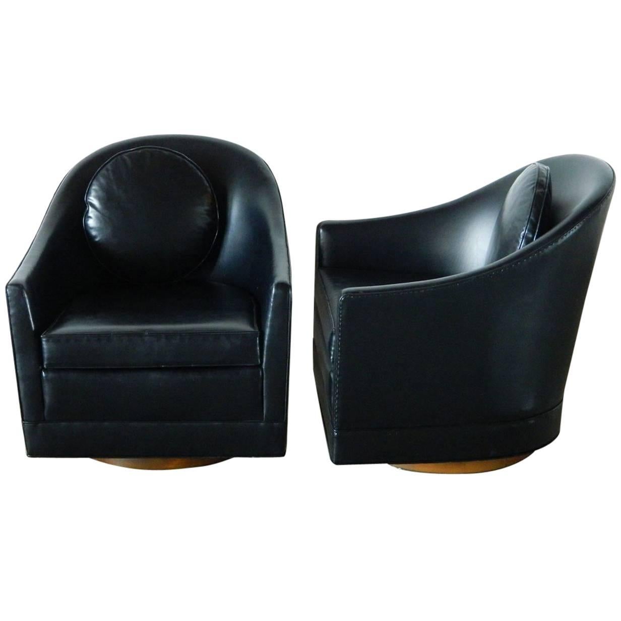 Pair of Harvey Probber Swivel Chairs