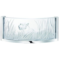 Applique murale Lalique d'inspiration Jungle en cristal Kora et chrome