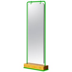 Floor Length Mirror In Lime With Ancient Pine Base