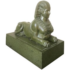 Grand Tour Egyptian Serpentine Sphinx
