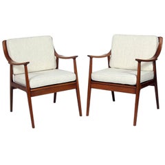 Pair of Danish Modern Lounge Chairs Attributed to Hvidt & Molgaard Nielsen