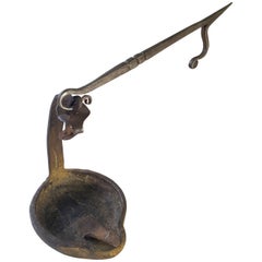 Lampe à huile de baleine à poteau pivotant de la fin du XVIIIe et du début du XIXe siècle