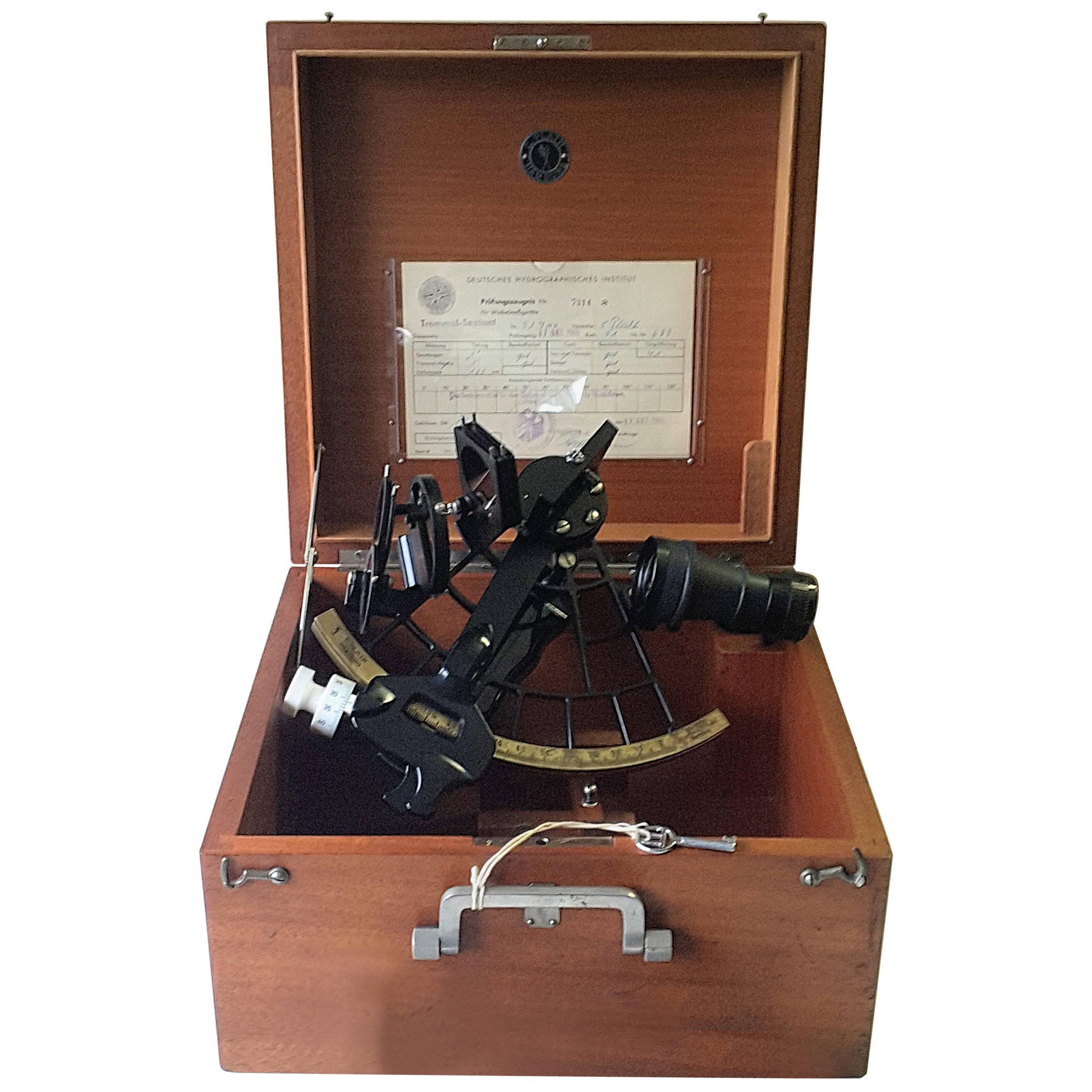 German Ship Sextant from 1968 in Fine Working Condition