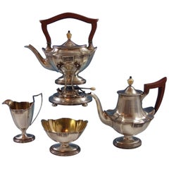 Lansdowne by Gorham Sterling Silver 4 Piece Tea Set Wood Handle Hollowware