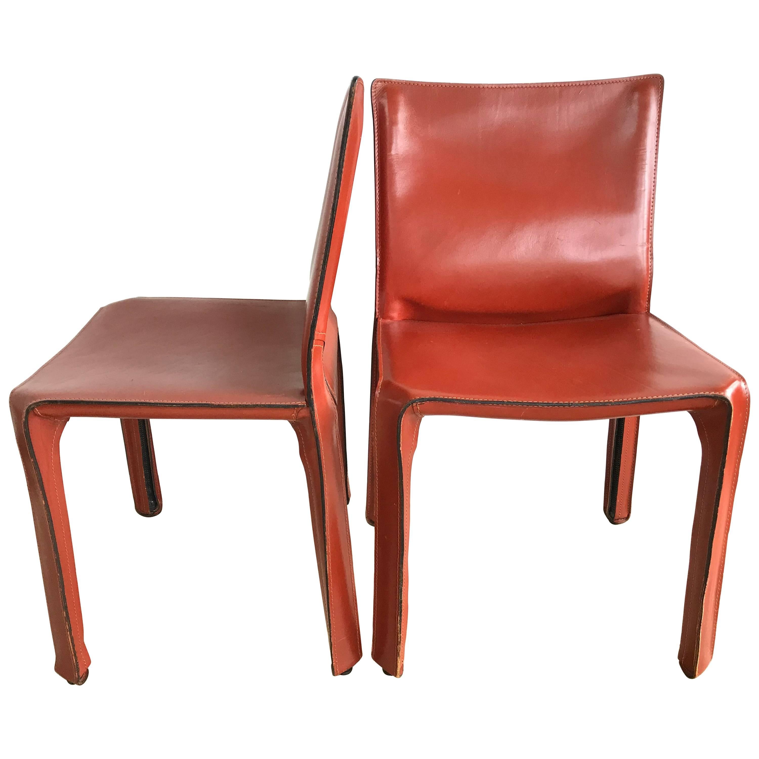 Pair of Mario Bellini “Cab” Dining Chairs for Cassina