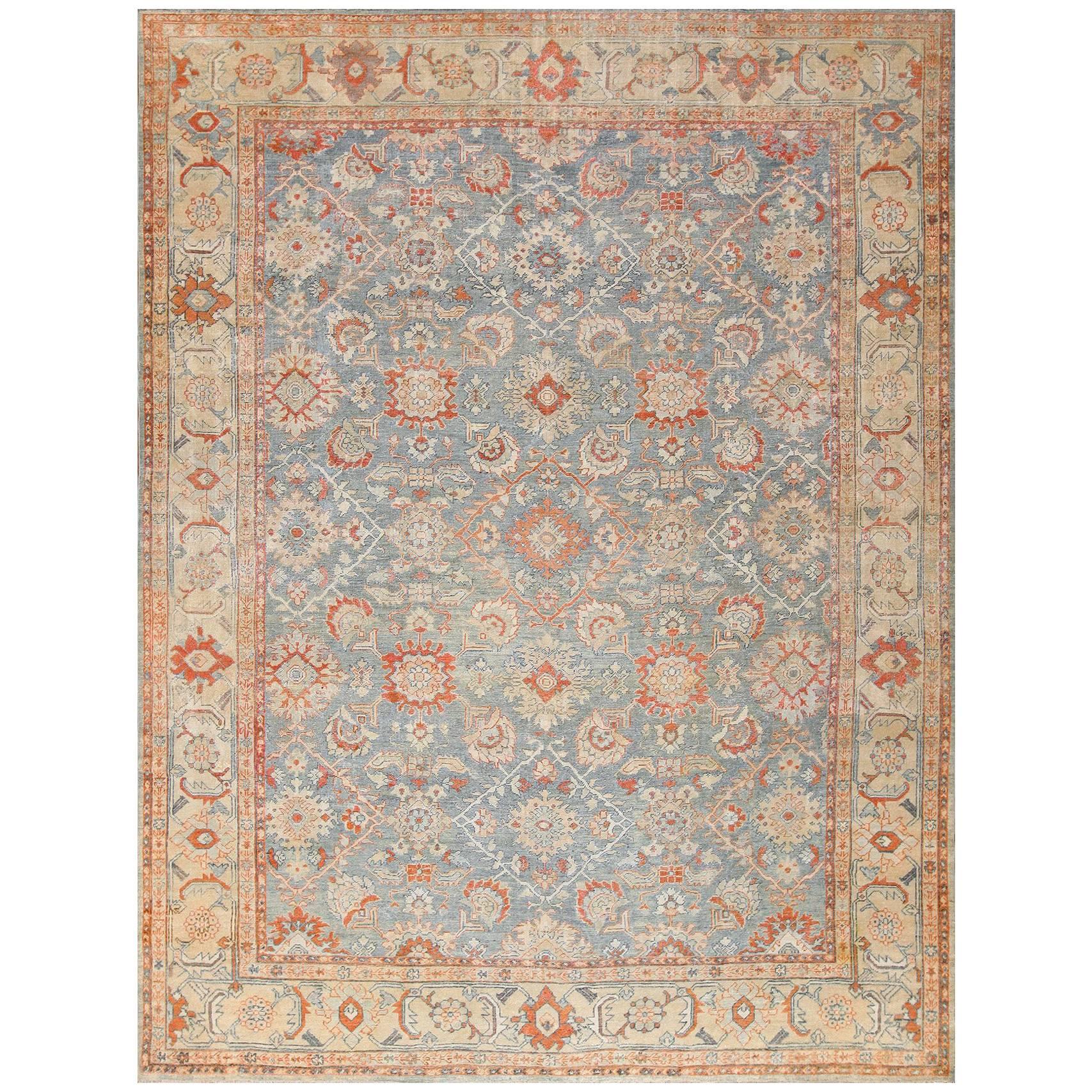 Grayish Background Antique Sultanabad Persian Rug