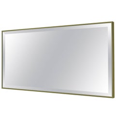 Mid-Century Modern Faceted Mirror with Brass List, 1960s