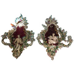 Pair of Meissen Wall Sconces, 19th Century