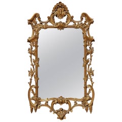 Chinese Chippendale Mirror Gilt and Carved