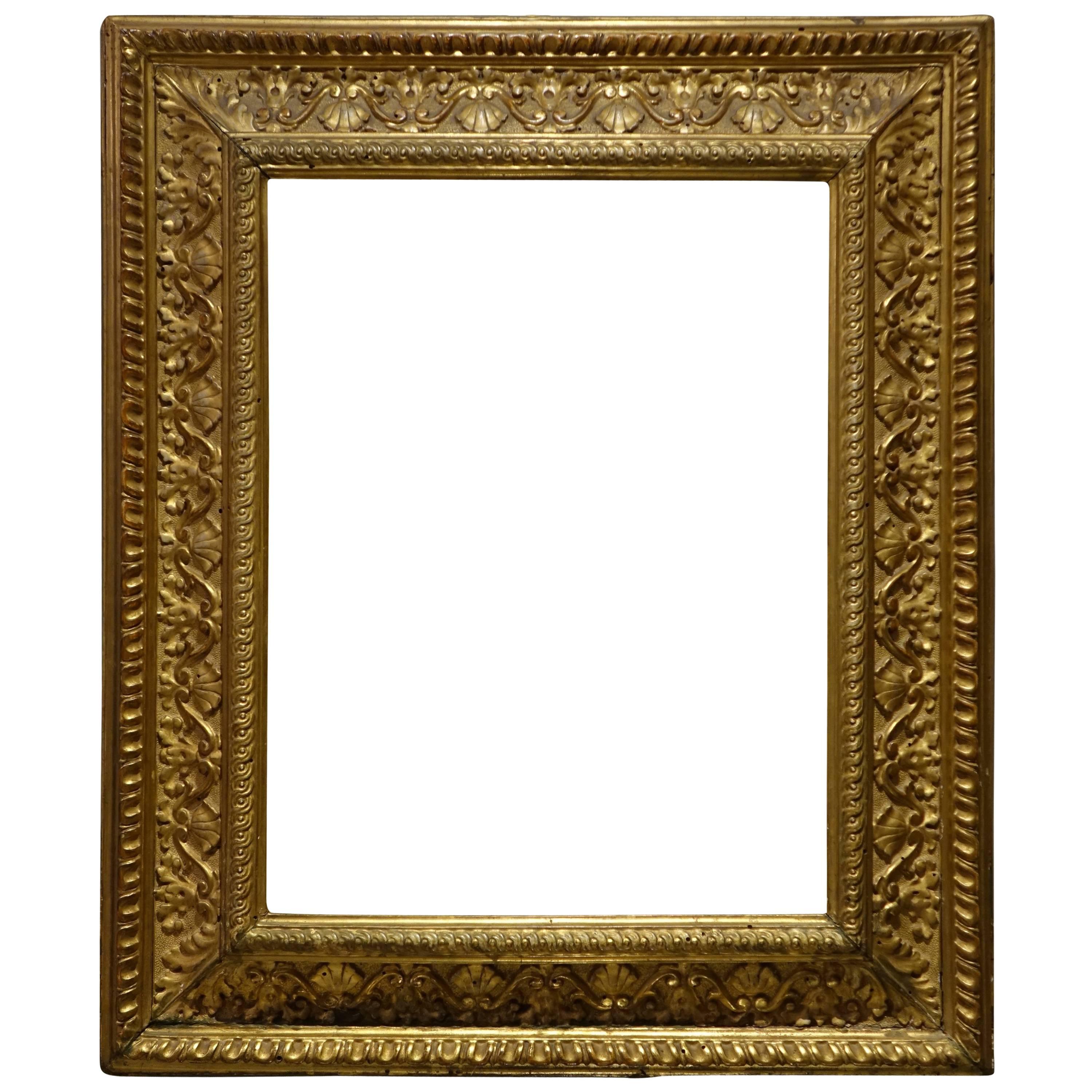 Renaissance Style Wood Carved and Giltded Frame, Italy, circa 1830