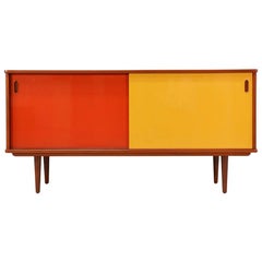 Danish Modern Multi-Color Door Credenza by Dyrlund