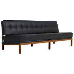 Vintage 1960s Daybed by Johannes Spalt Mod. 'Constanze' for Wittmann Teak & Leather Sofa