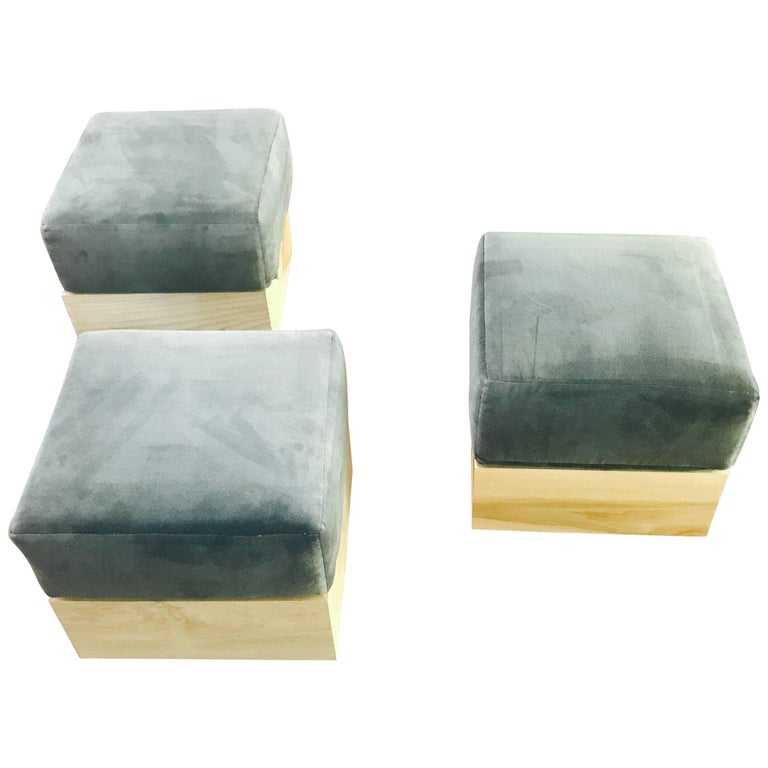 Haas Brothers set of three modernist ottomans, 2010