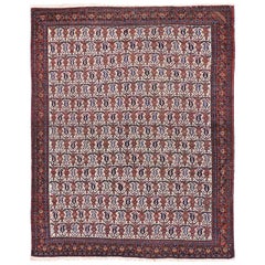 Antique Persian Afshar Rug with Mid-Century Modern Style