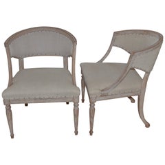 Pair of 19th Century Swedish Barrel Back Chairs