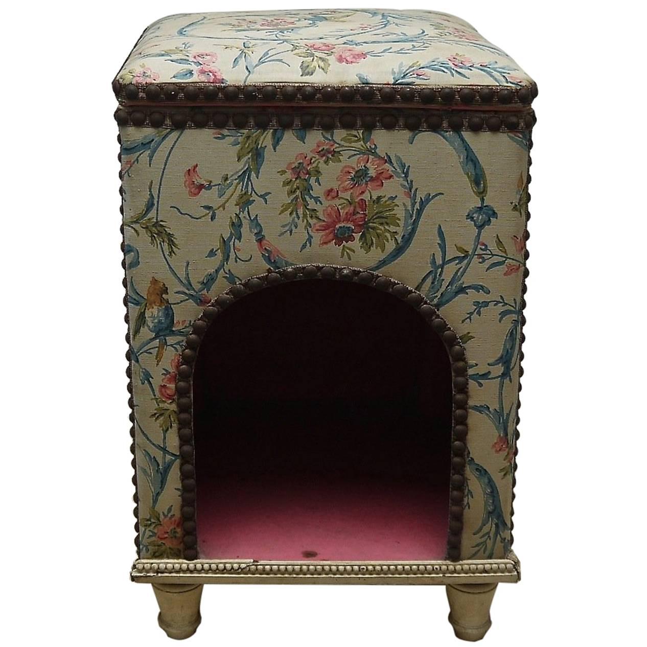 Late 19th Century French Antique Upholstered Dogs Bed