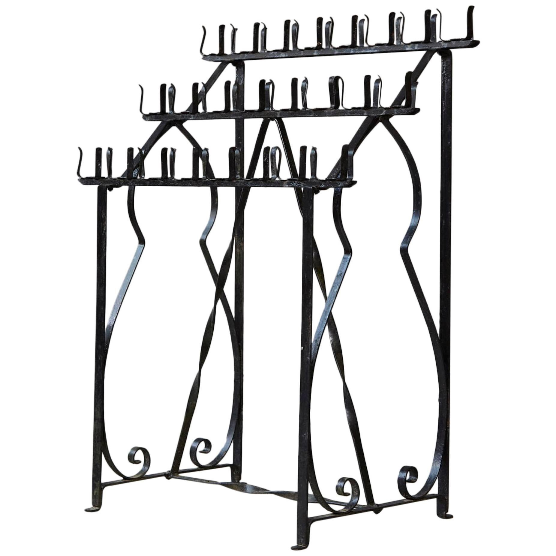 Black Wrought Iron Votive Candle Stand for 24 Candles