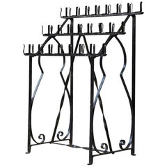 Black Wrought Iron Votive Candle Stand for 24 Candles