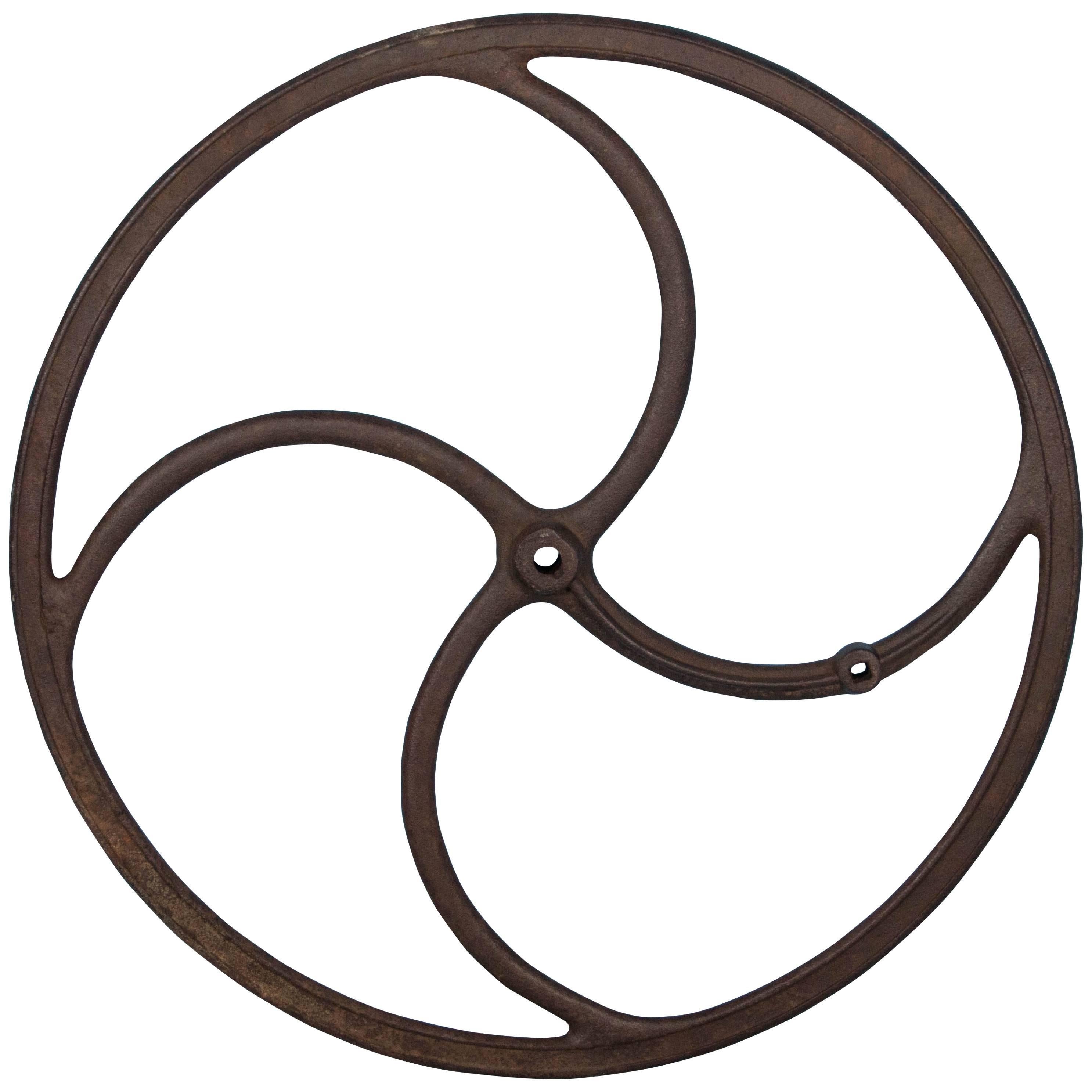 Antique Industrial Cast Iron Wheel