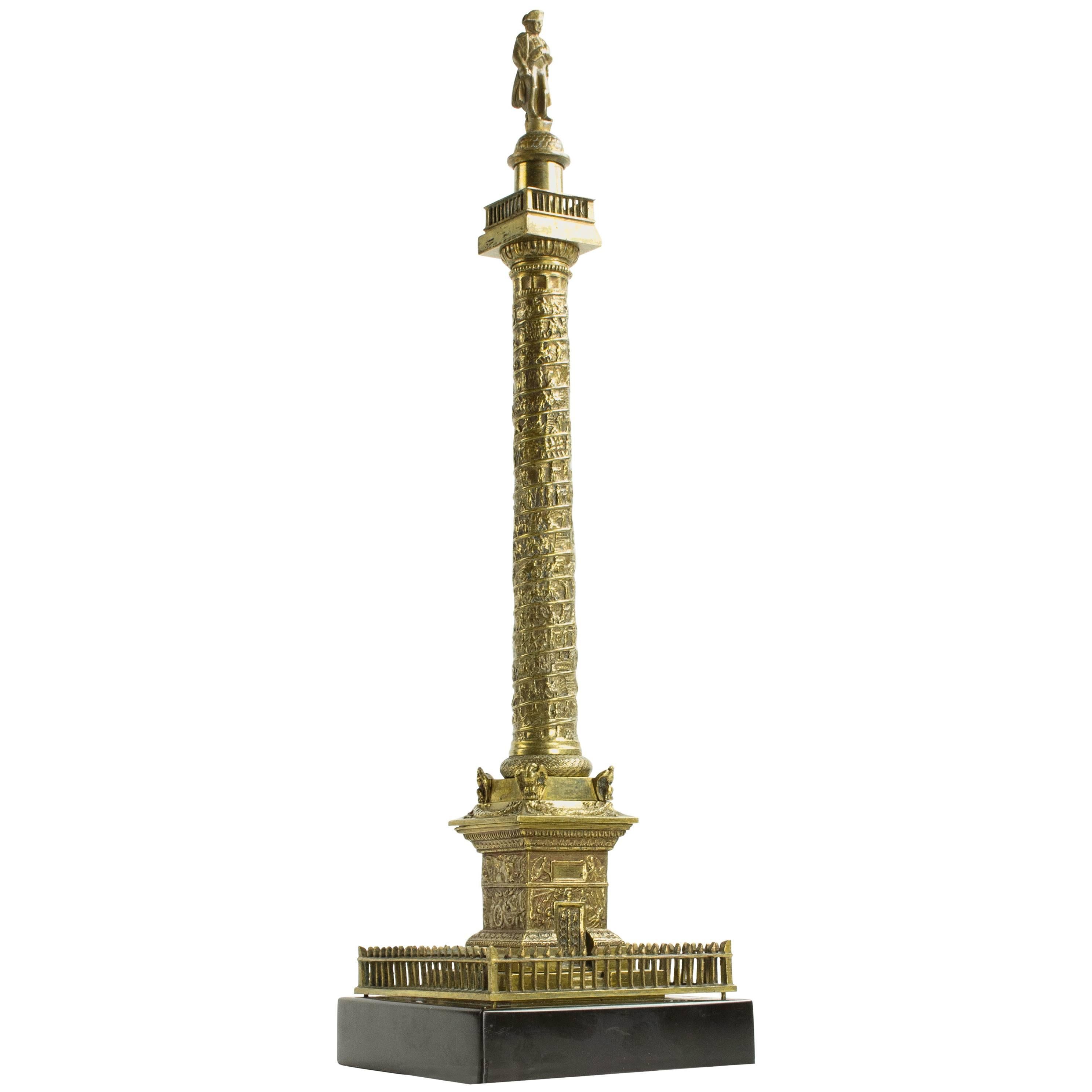 Bronze Architectural Model of the Vendome Column, Paris, circa 1850