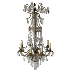 19th Century French Gilt Bronze and Crystal Tiered Chandelier
