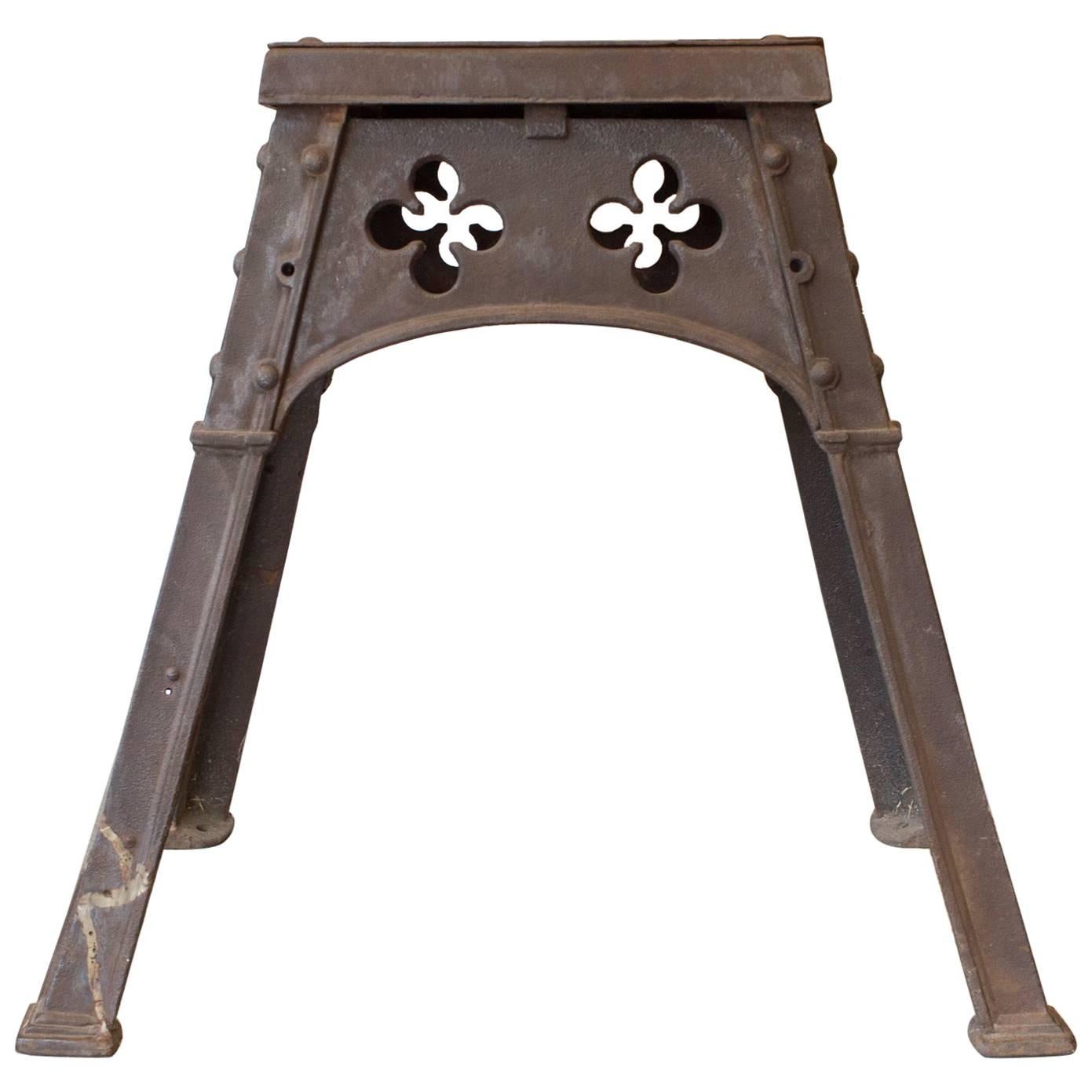 Antique French Gothic Iron Table from the Late 19th Century