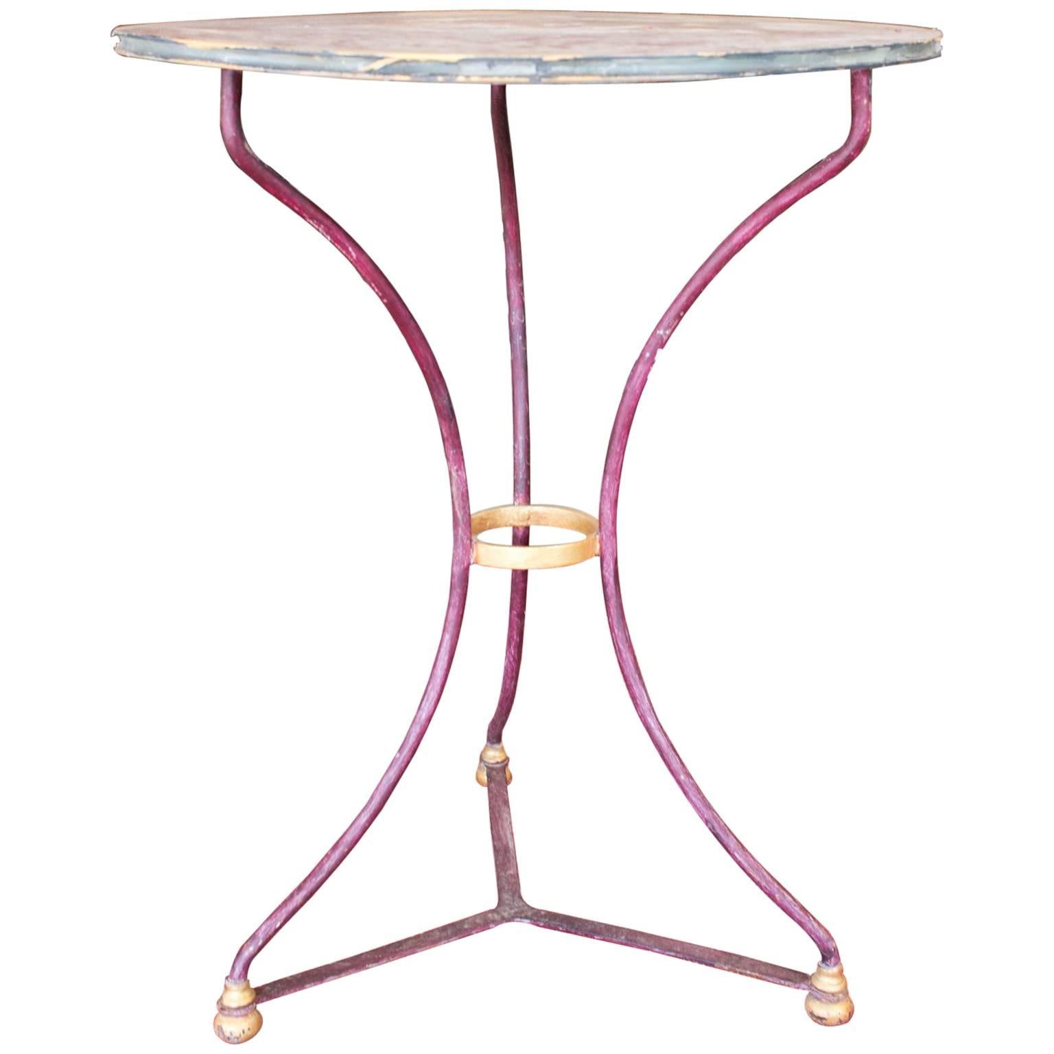 1920s Painted French Metal Bistro Table