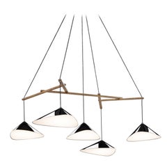 Large Daniel Becker 'Emily 5' Chandelier in Glossy Black for Moss Objects