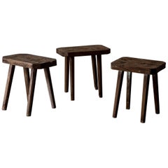 Stools Benches Rustic Wood Swedish 19th Century, Sweden