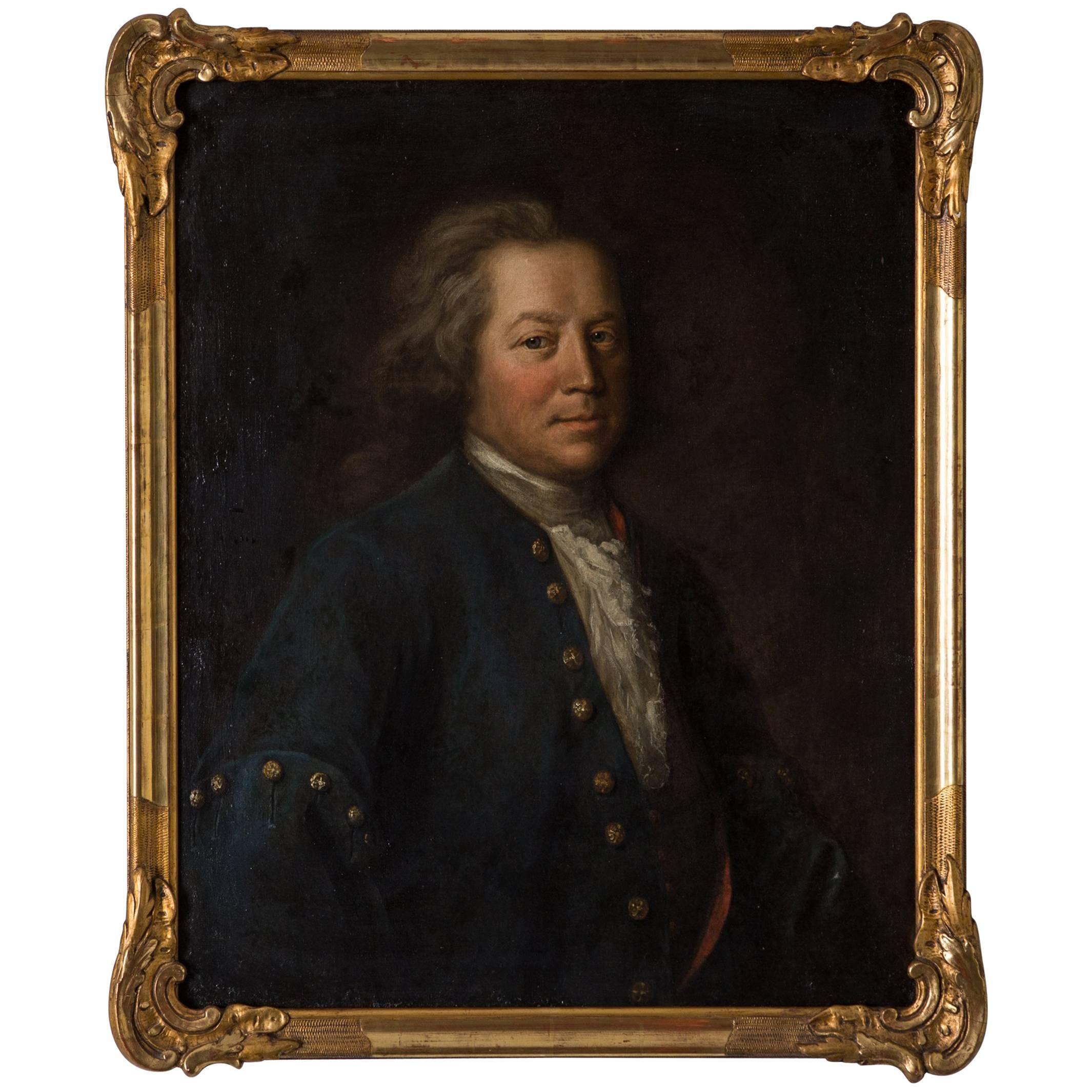 Robert Gardelle Signed Portrait Swiss Oil Painting, 18th Century, Switzerland