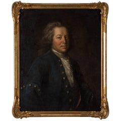 Robert Gardelle Signed Portrait Swiss Oil Painting, 18th Century, Switzerland