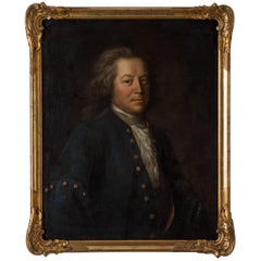 Antique Robert Gardelle Signed Portrait Swiss Oil Painting, 18th Century, Switzerland