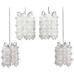 Set of Four Murano Glass Chandelier by Seguso, Italy, circa 1964