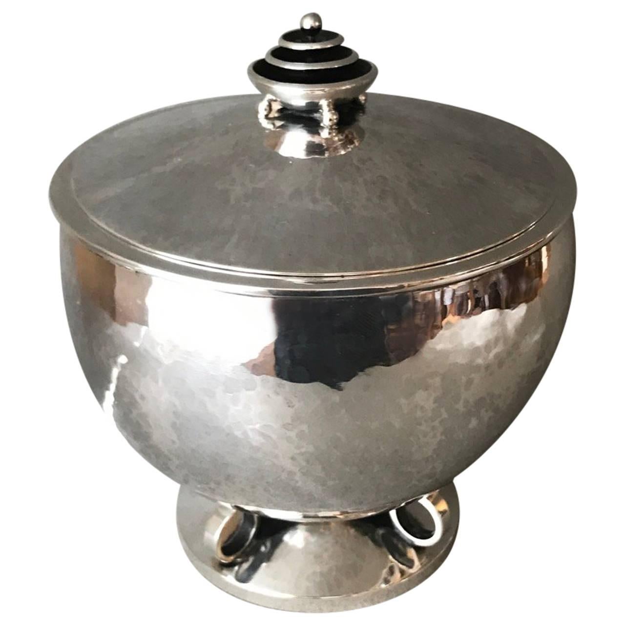 Hans Hansen Art Deco Sterling Silver Bonbonnière from 1937 For Sale