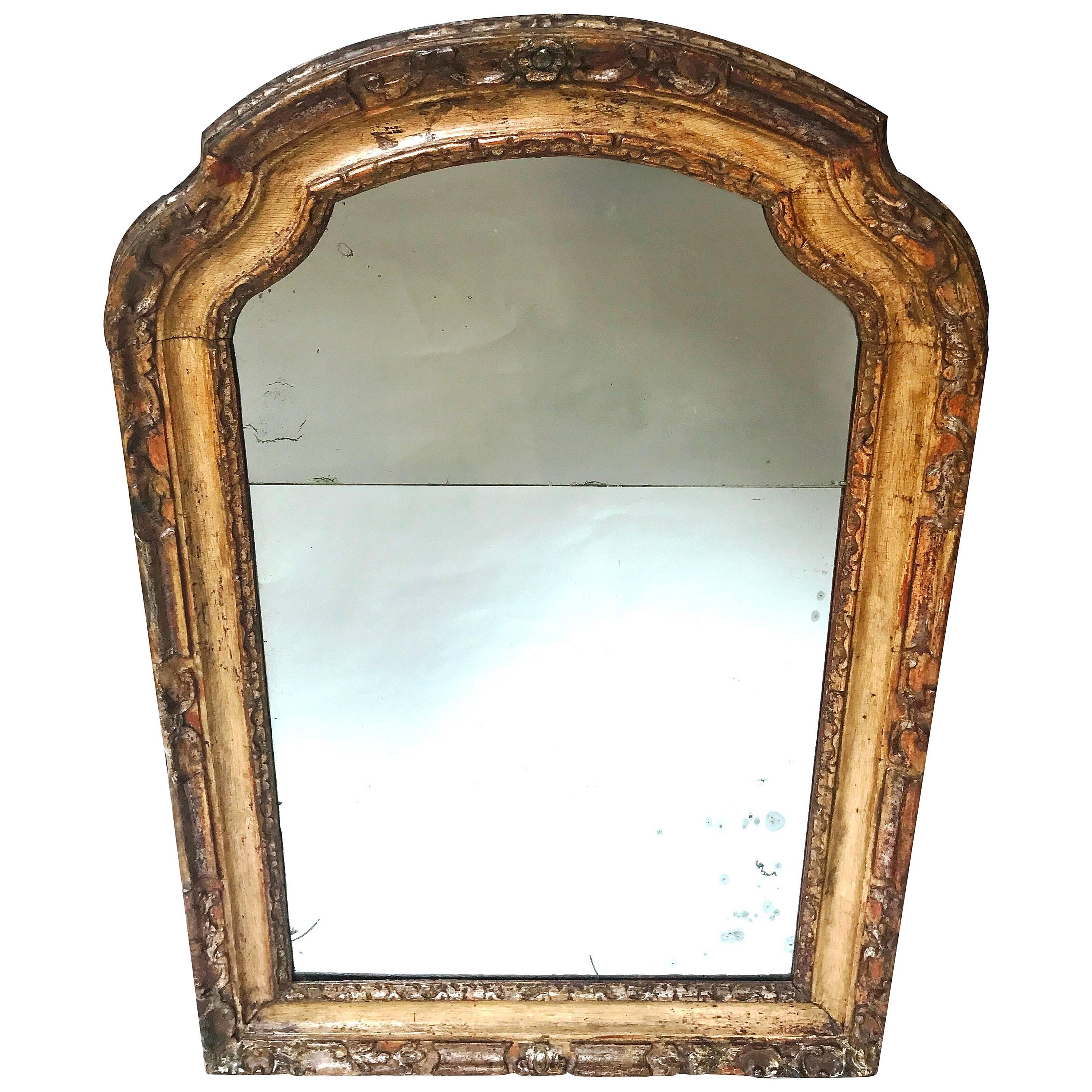 Louis XV Period Italian Carved and Gesso Mirror