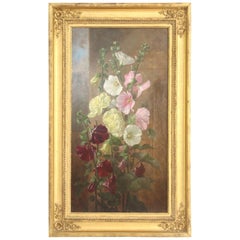 Used 19th Century Oil on Canvas Titled "Flowers in a Window" by Anna Eliza Hardy