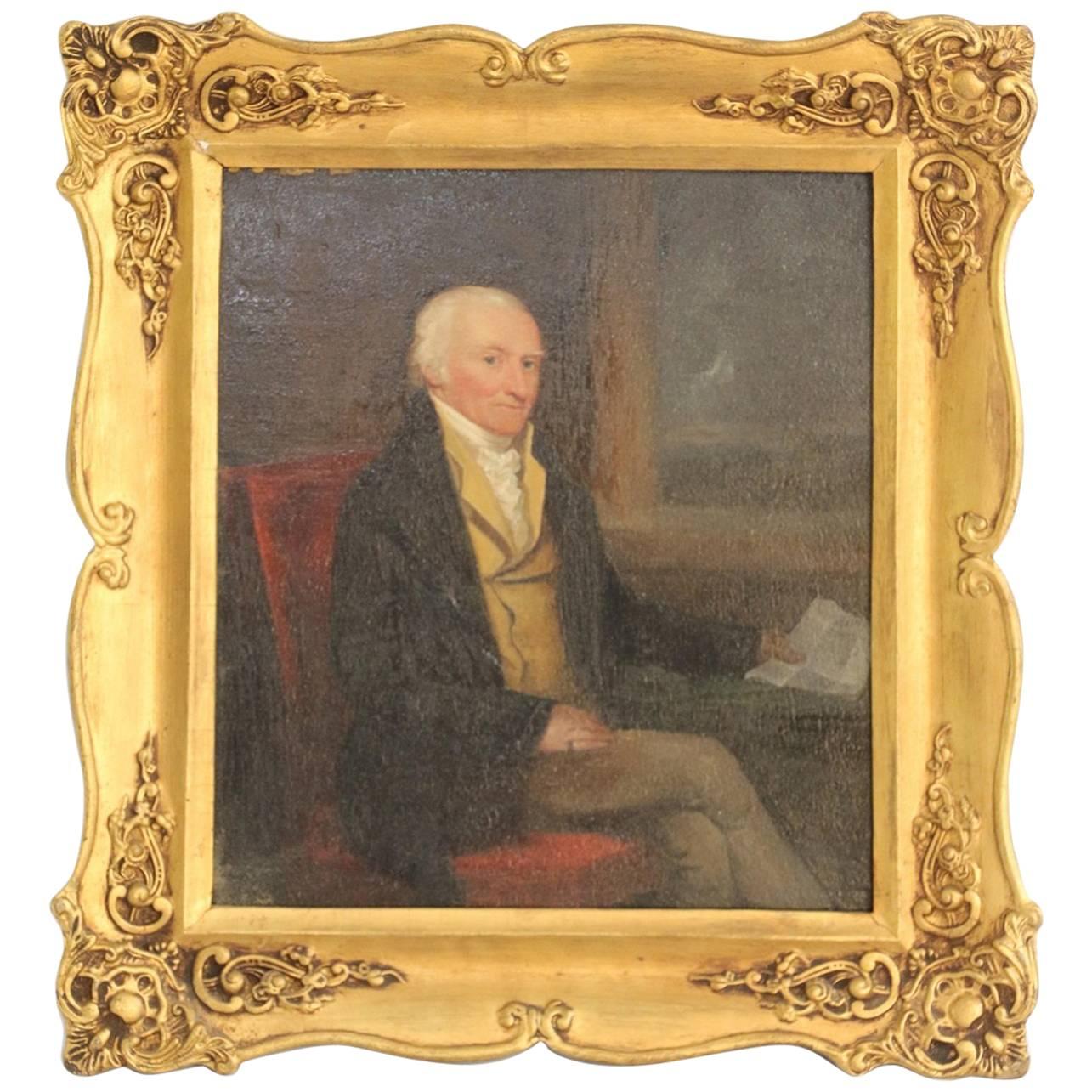 Late 18th Century Oil on Board Portrait of a Gentleman For Sale